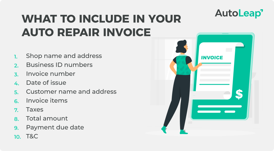 What to include in your auto repair invoice