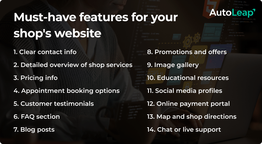 Must-have features for your shop's website