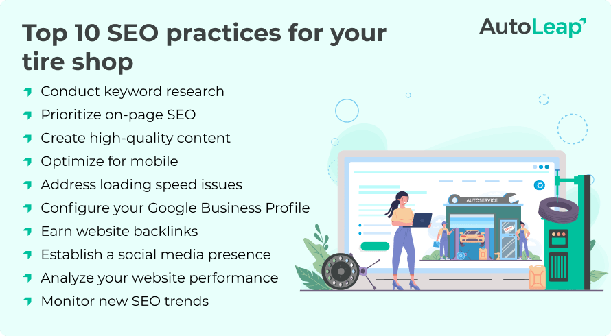 Top 10 SEO practices for your tire shop