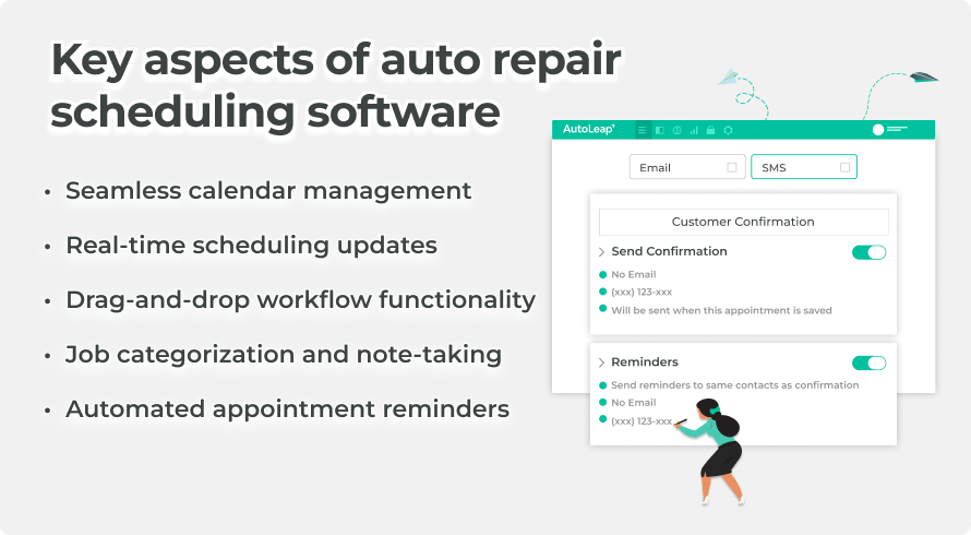 Key auto repair scheduling software features