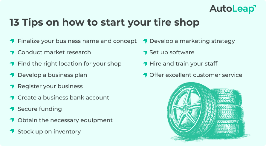 13 Tips on how to start your tire shop.