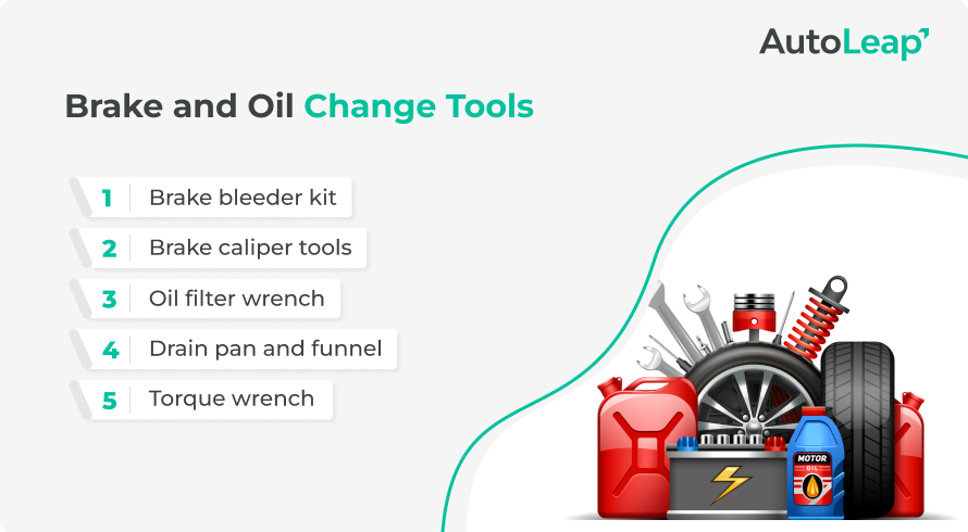 Brake and oil change tools.