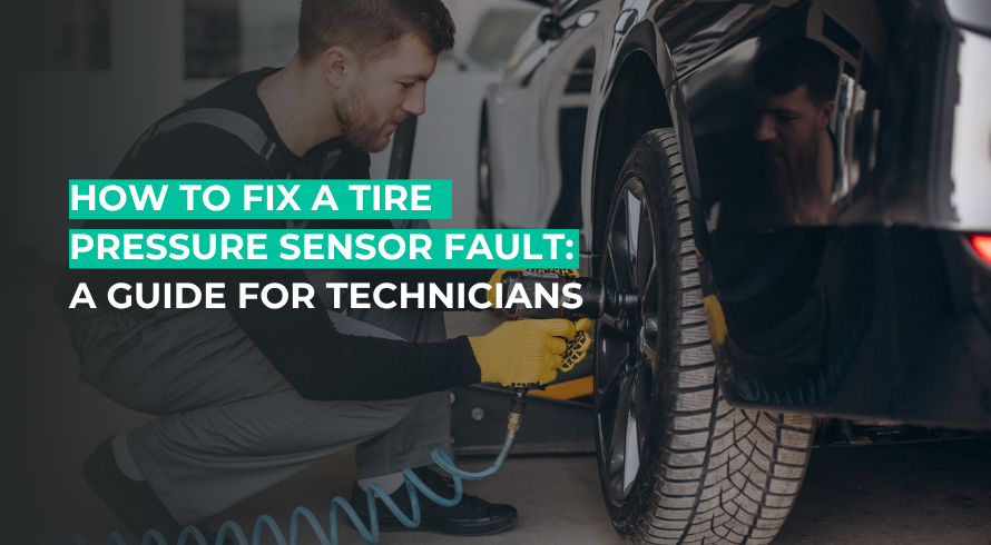 Tire technician filling up pressure in the tire