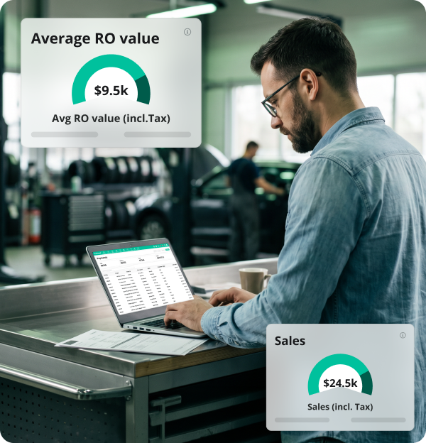 AutoLeap POS checkout screen with invoice ready to send